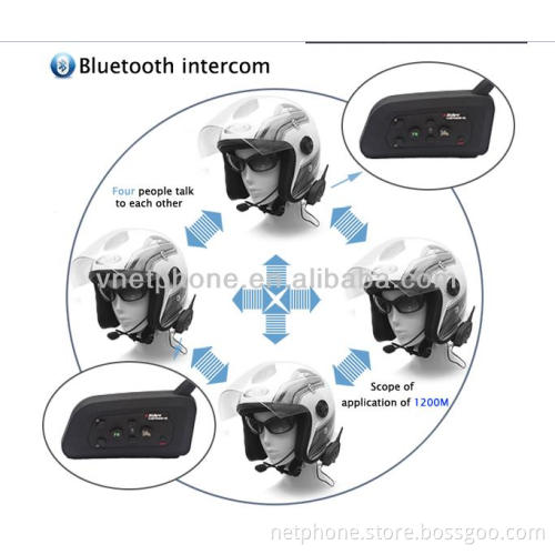 4 riders 1200m fm bluetooth wireless helmet walkie talkie